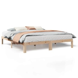 vidaXL Massivholzbett ohne Matratze 160x200 cm Kiefernholz 859217