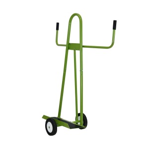 Grüner TRUTZHOLM Plattenwagen aus Stahl mit Gummirädern, Tragkraft 300 kg. Ideal für Baustelle und Werkstatt.