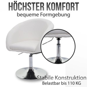 6er-Set: Drehbarer Esszimmerstuhl F19 in Taupe mit Kunstlederbezug und verchromtem Fuß.