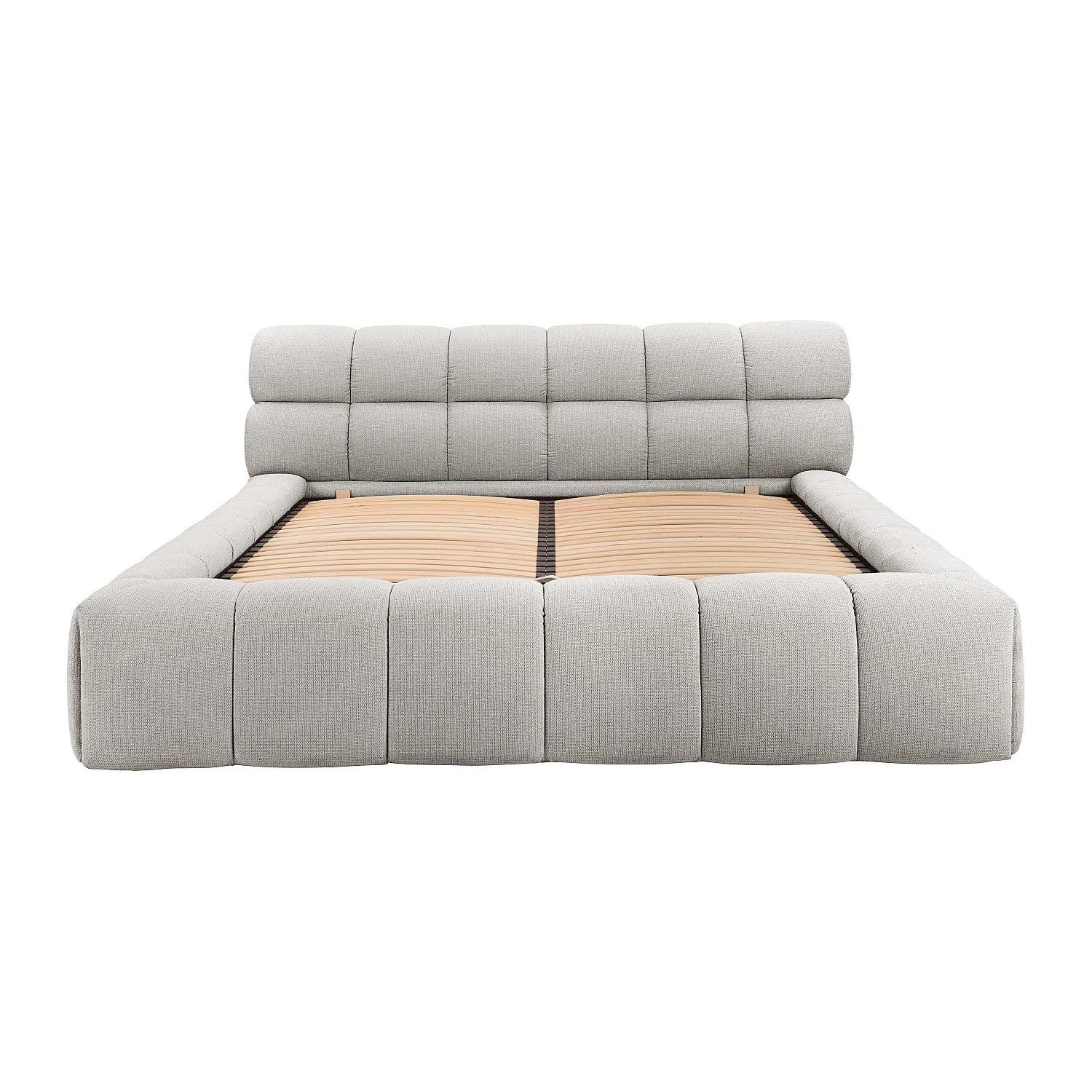 Vente-unique Bett Mit Bettkasten Forvik Hellgrau 224 cm