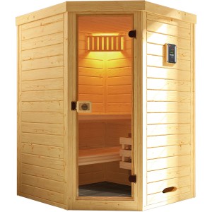 Weka Elementsauna Laukkala Sparset mit 3,6 kW Ofen und Saunaleuchtenset