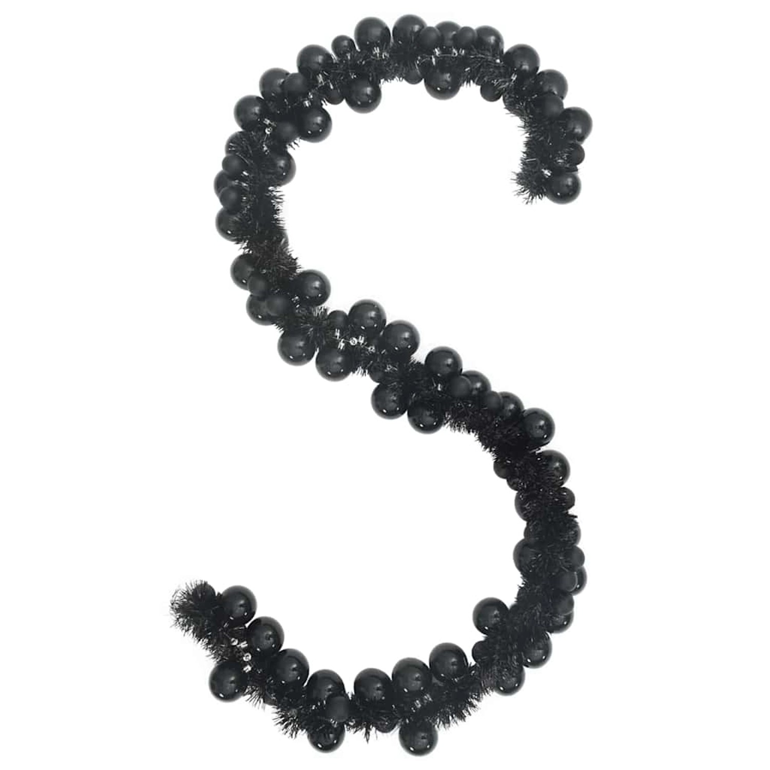 vidaXL Weihnachtskugelgirlande Schwarz 186 cm Polystyrol 42019689
