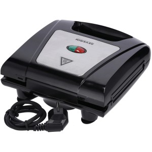 Severin Sandwich-Toaster SA 2968, 1000 W, in Schwarz mit silberner Platte und Kontrollleuchten.