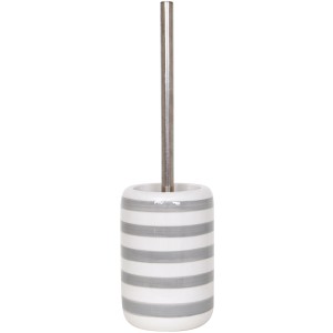 WC-Garnitur Seauville, Keramik grau mit Edelstahlgriff und austauschbarem Bürstenkopf.