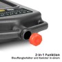 STAHLWERK 2-in-1 Ölwechselkanister, flache Ölauffangwanne mit orangefarbenem Verschluss.