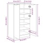 vidaXL Schuhschrank, Grau Sonoma, 59x35x100 cm, Holzwerkstoff mit Fächern und offener Tür.