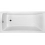 Rechteckige, weiße Bad Land Badewanne Optima 150x70 mit Ablauf und Füßen, von oben.