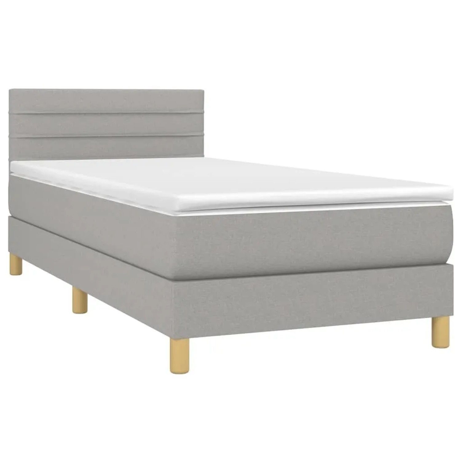 vidaXL Boxspringbett mit Matratze & LED Hellgrau 90x200 cm Stoff 3133765 günstig online kaufen