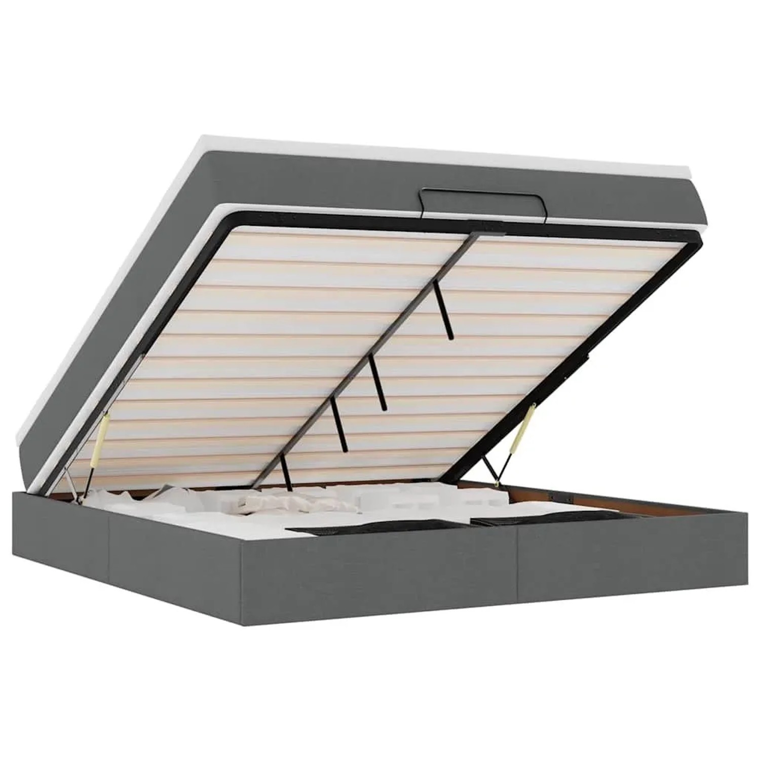 vidaXL Ottoman-Bett mit Matratze Dunkelgrau 180x200 cm Stoff 3311128