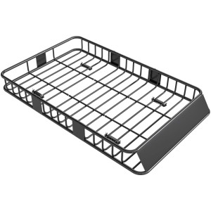 HOMCOM Dachkorb Auto Einstellbar Universal Metall Schwarz 162 x 99 x 16 cm