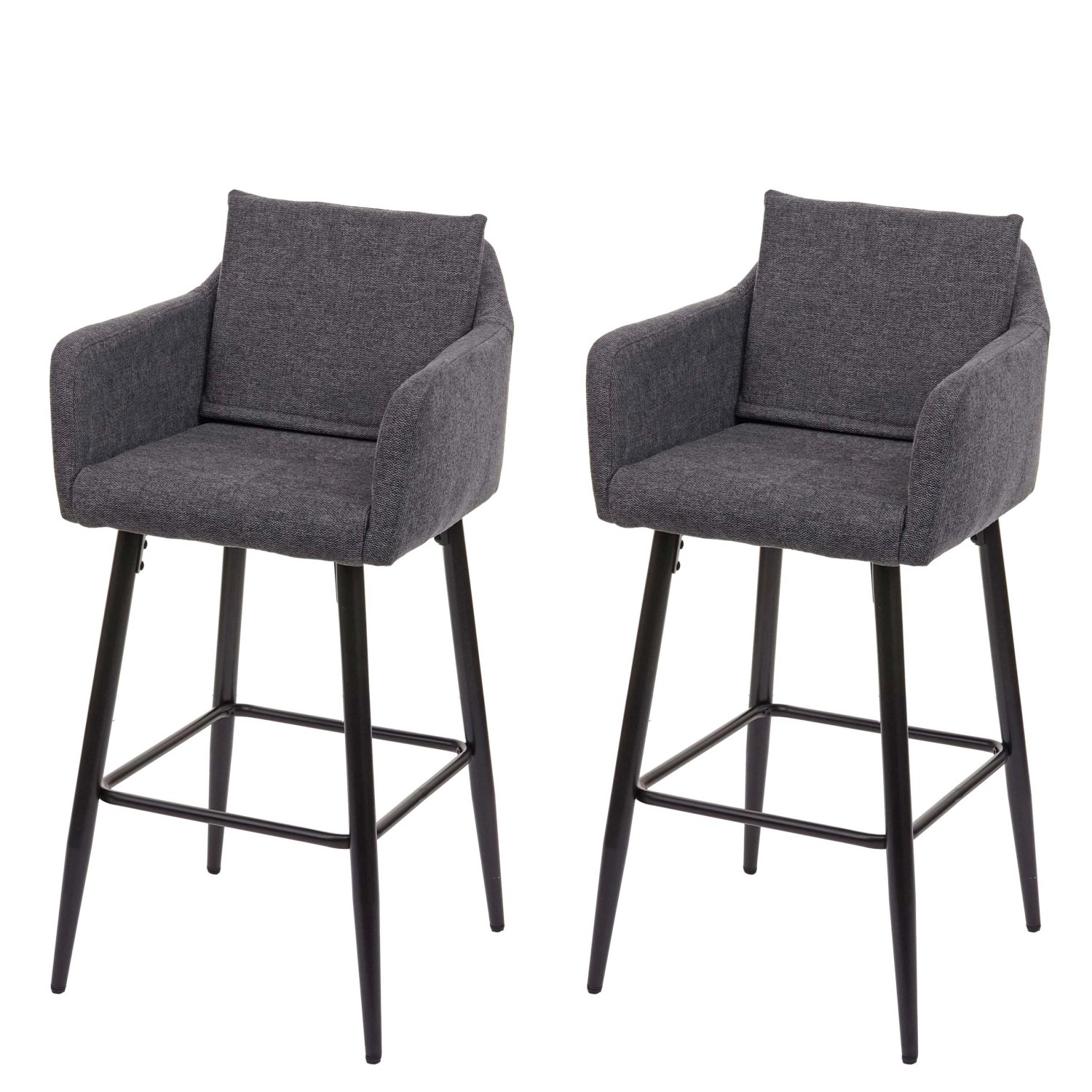 PROREGAL 2er-Set Barhocker Mit Lehne Sitzhöhe 74cm Fußablage Metall Stoff/T günstig online kaufen