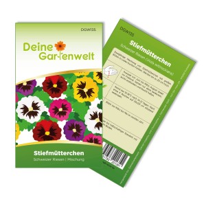 Samenpackung Deine Gartenwelt Stiefmütterchen Schweizer Riesen Mischung mit bunten Blüten.