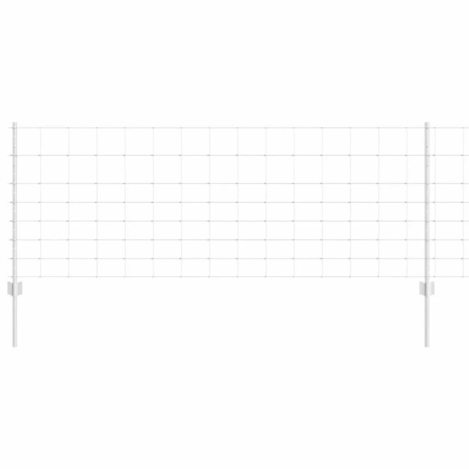 vidaXL Zaun mit Pfosten Silber 0,8 x 50 m Stahl 3337144 günstig online kaufen