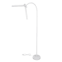 Weiße LUXULA LED Stehlampe mit Doppelkopf für Schreibtisch oder Arbeitsplatz.
