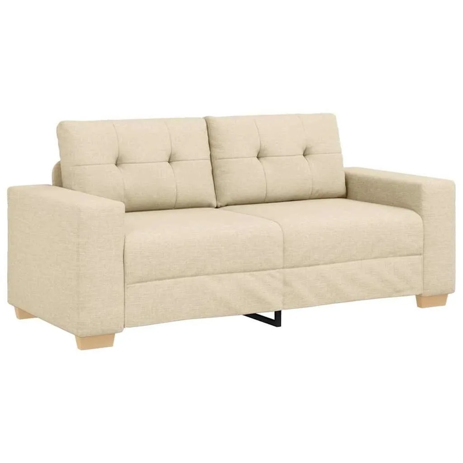 vidaXL Loveseat-Sofa Creme 180x77x82 cm Stoff 4105085