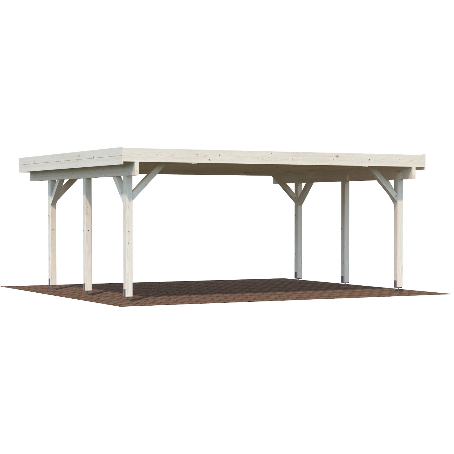 Palmako Flachdach-Doppelcarport Karl Natur 600 cm x 512 cm
