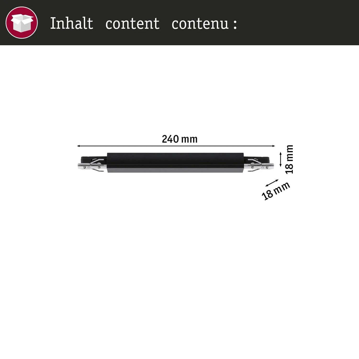 Paulmann URail Schienenadapter Zigbee 3.0, schwarz matt, 240x18x18mm. Dimmbarer Switch für LED-Schienensysteme.
