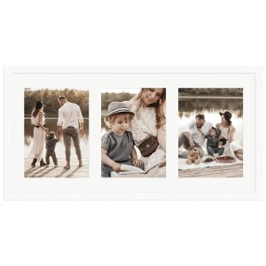 WANDStyle Galerierahmen G950, weiß, für 3 Fotos (13x18 cm). Bilderrahmen für Familienfotos.