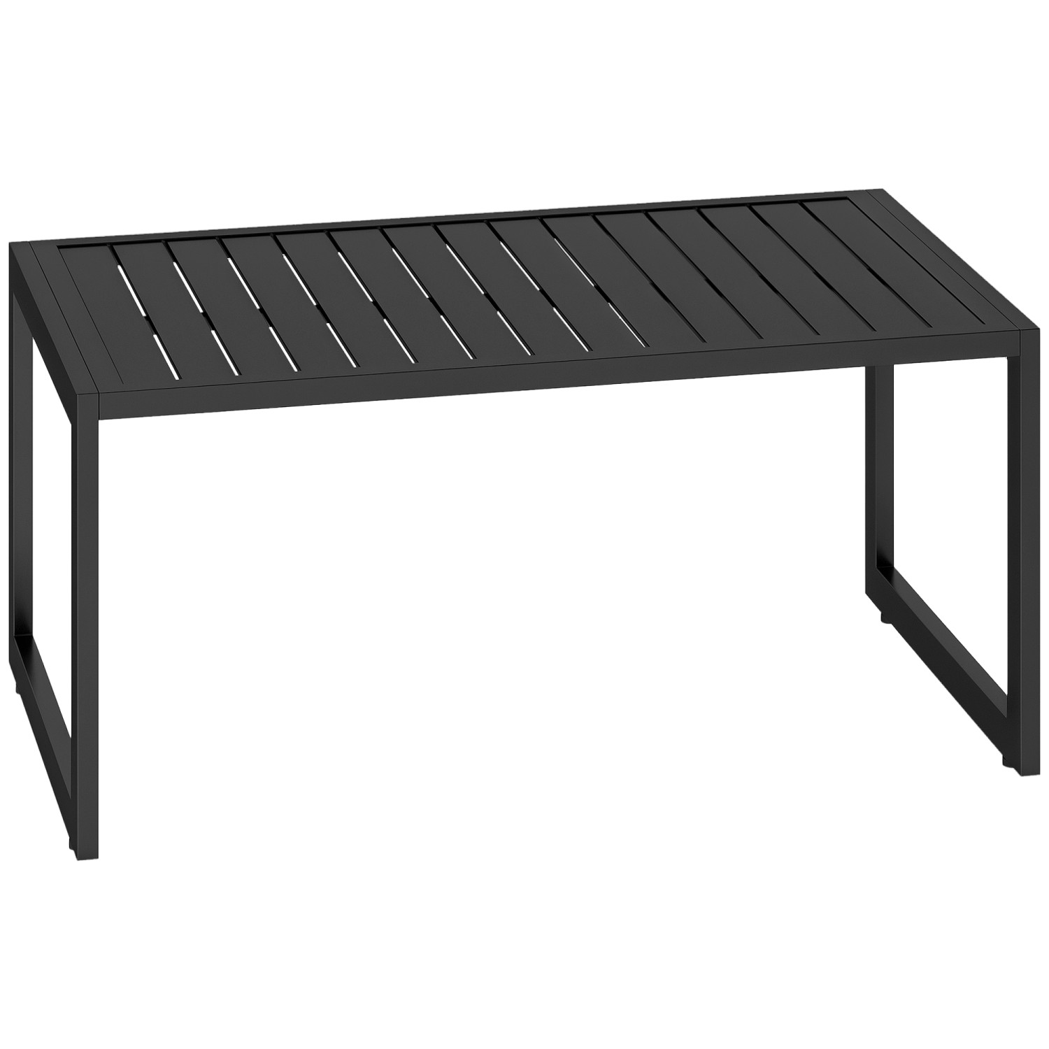 Outsunny Beistelltisch Aluminium 90L x 50B x 42H cm Schwarz
