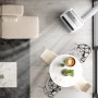 Midea Mobile Klimaanlage Silent Cool 26 Pro WF Weiß in modernem Wohnraum, Top-Ansicht.