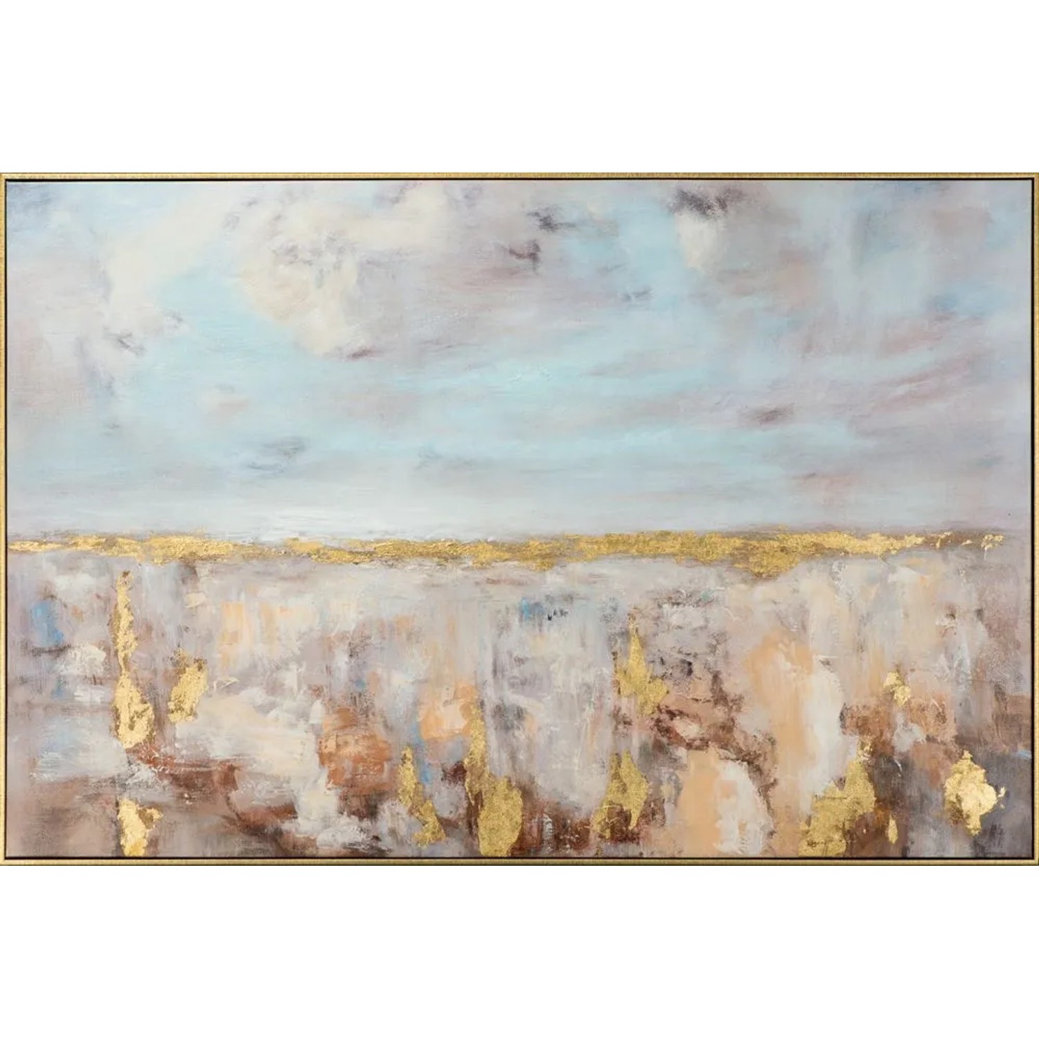 Art Universe Leinwandbild Goldener Horizont 80 x 120 cm
