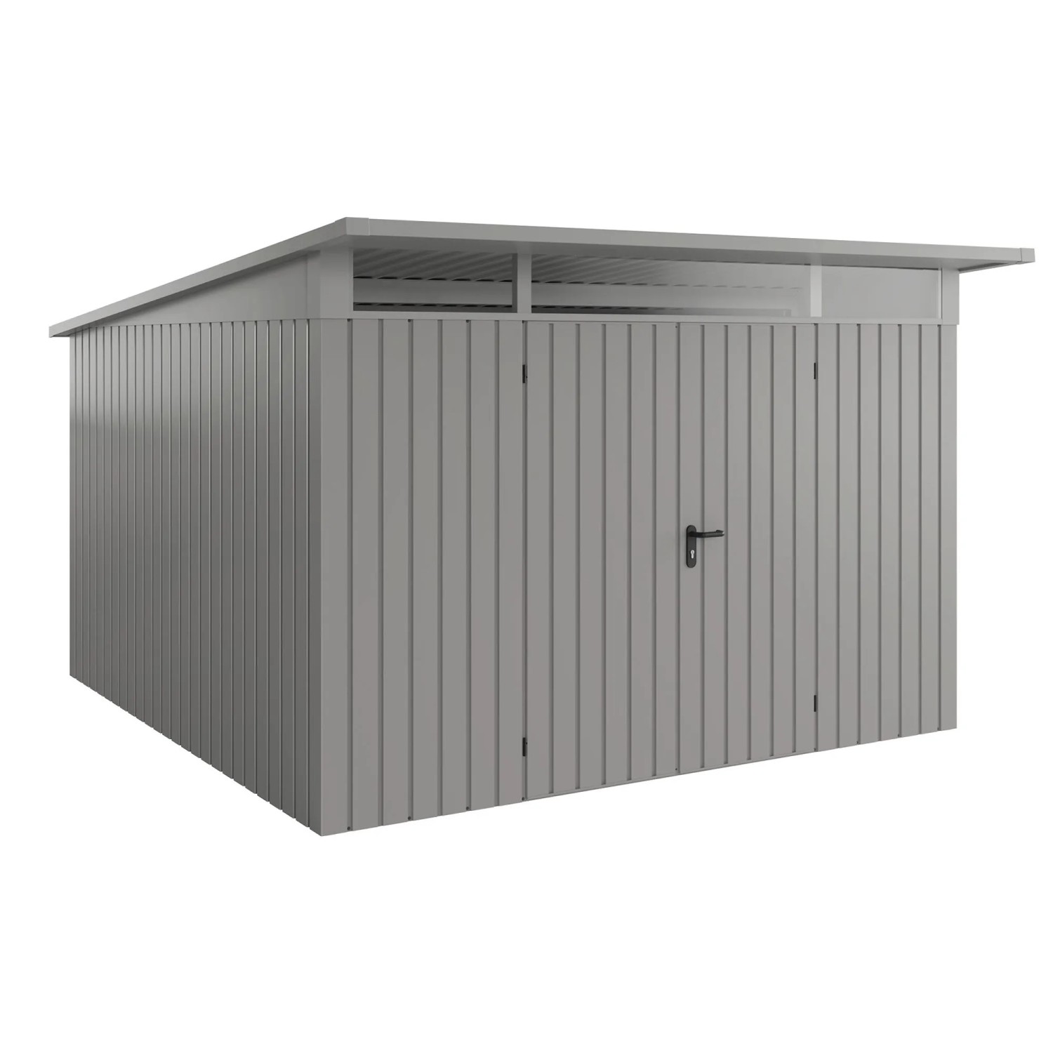 EcoStar Gerätehaus Euroline Pultdach 325 cm x 358 cm Graualuminium 2-flg.