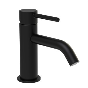 Schwarzes, mattes Standventil Aragon von Schütte für das Badezimmer.