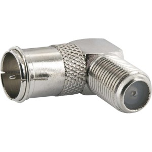 Schwaiger F-Quick-Winkeladapter, 90-Grad-Winkel, F-Stecker/Buchse für Antennenkabel.
