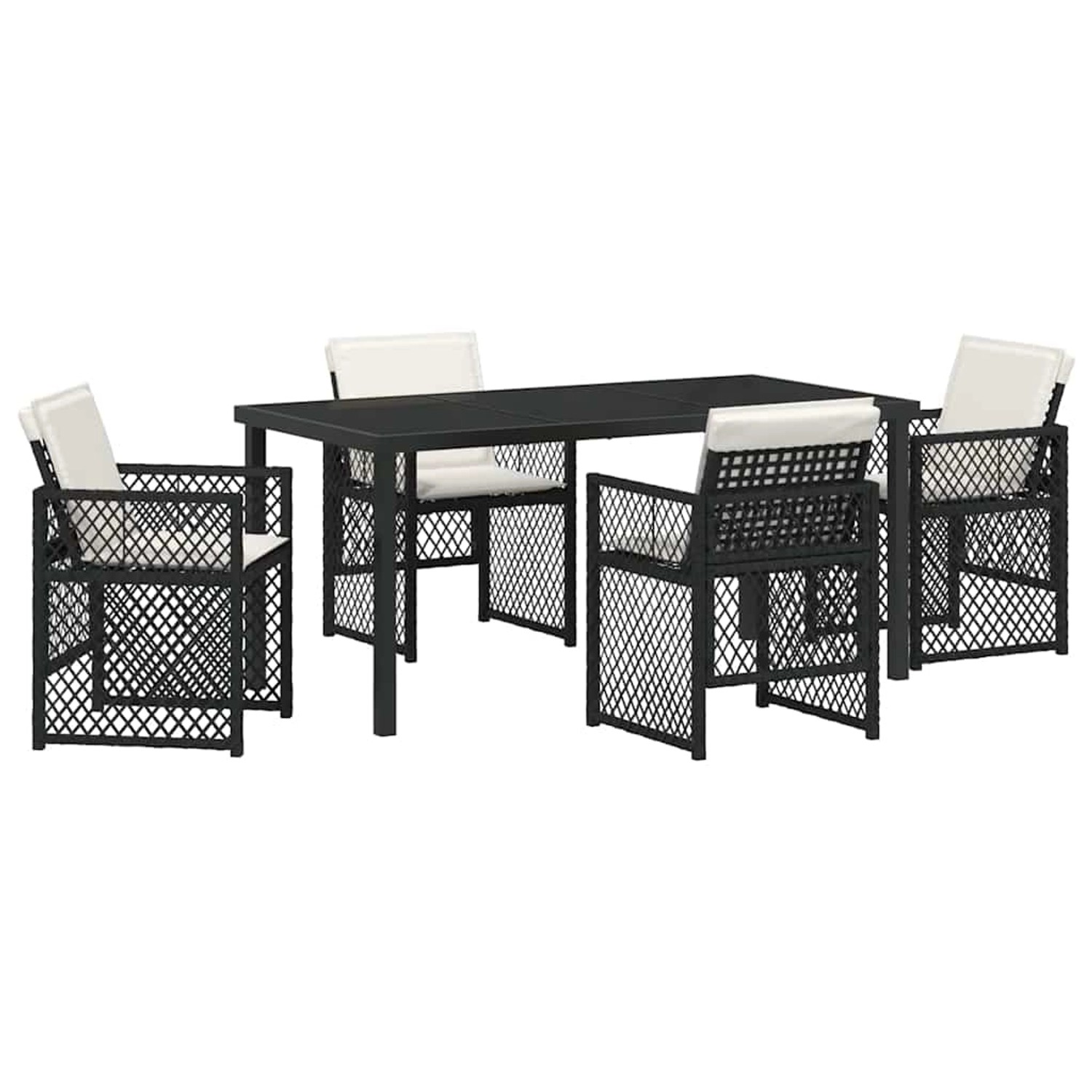 vidaXL Garten Essgruppe 5-Tlg Schwarz Poly Rattan 3380619 günstig online kaufen