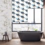 Relaxdays Duschrollo Kunststoff Aluminium Grau Blau Beige Wasserabweisend 80 cm x 240 cm_2
