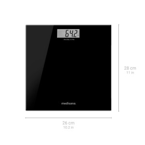 medisana PS 402 Personenwaage Badezimmerwaage bis 180kg in schwarz