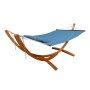 Axi Hängematte Hawaii Set mit Holzgestell, blau, für 2 Personen mit Kissen.