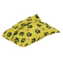 Verpackter Fashion Dog Regenmantel, gelb mit Pfotenmuster, Größe 47 cm.