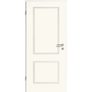 Weiße Zimmertür Brillant Classic mit 2 Kassetten, links angeschlagen, 86x198,5 cm.