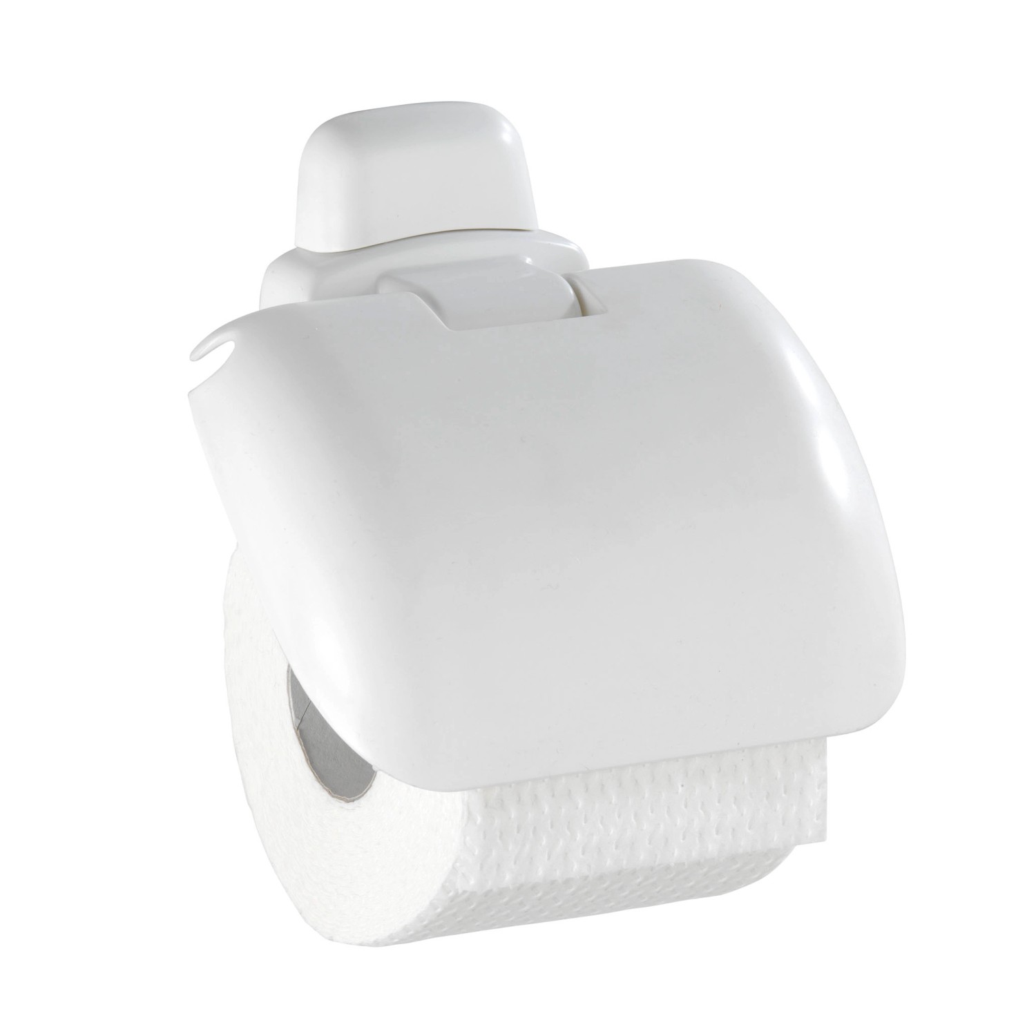 Wenko Toilettenpapierhalter Pure Kunststoff Weiß mit Deckel