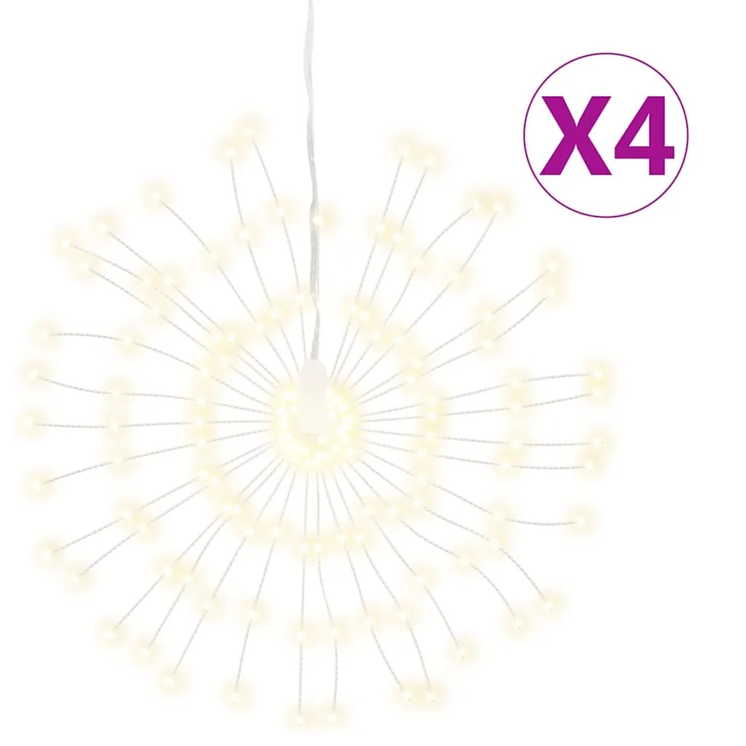 vidaXL Weihnachtsbeleuchtungen Feuerwerk 4 Stk 140 LEDs Warmweiß 17cm 356220_3