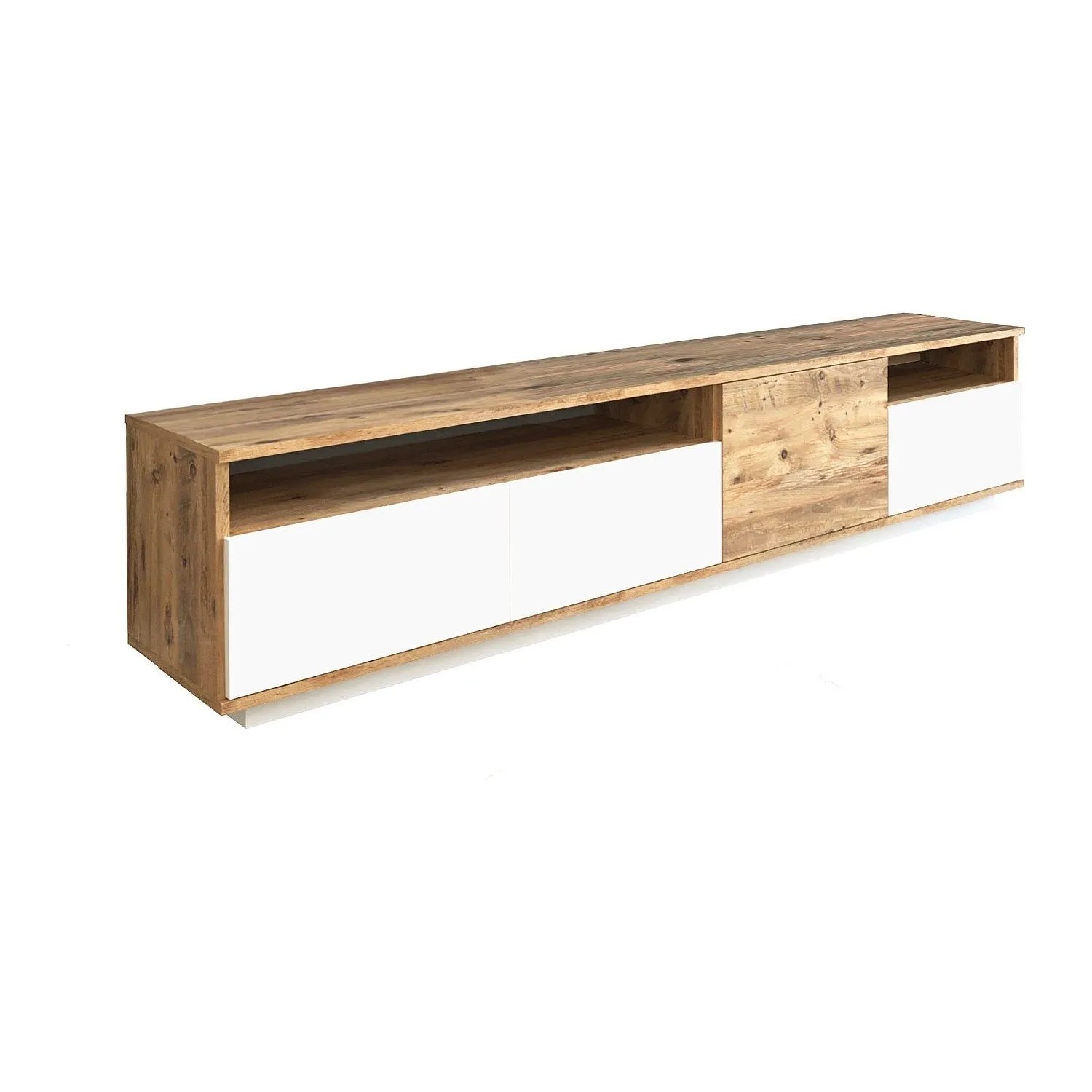 Vente-unique Tv-Board Cedona Naturfarben Hell  Weiß 180 cm