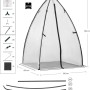 Transparentes WOLTU Foliengewächshaus 120x180 cm mit Spitzdach, schwarzer Bodenplane und Bauteilen.