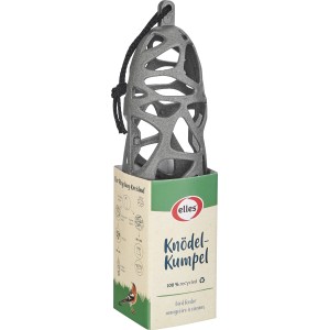 Elles Vogelfutterspender Knödel-Kumpel, grau, aus recyceltem Material, mit Aufhängung.