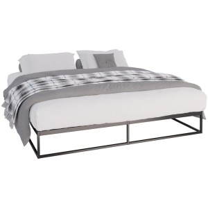 DELUKE Metallbett SUKAR Metall Schwarz 185,5x205,5x25cm Bett 180x200 Bettrahmen Metall Doppelbett