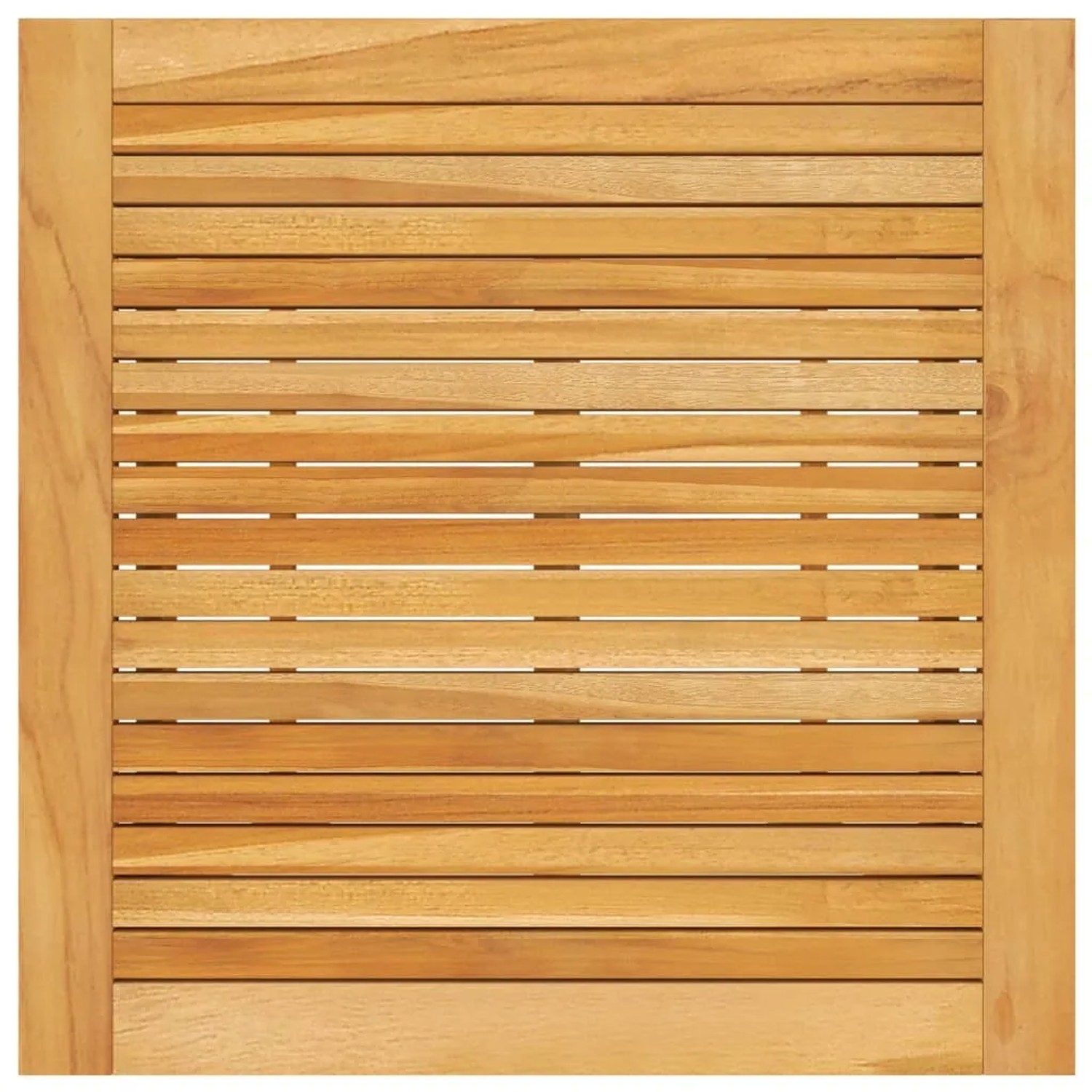 Detailansicht der Tischplatte des 3-tlg. vidaXL Gartenbar-Sets aus Akazienholz.