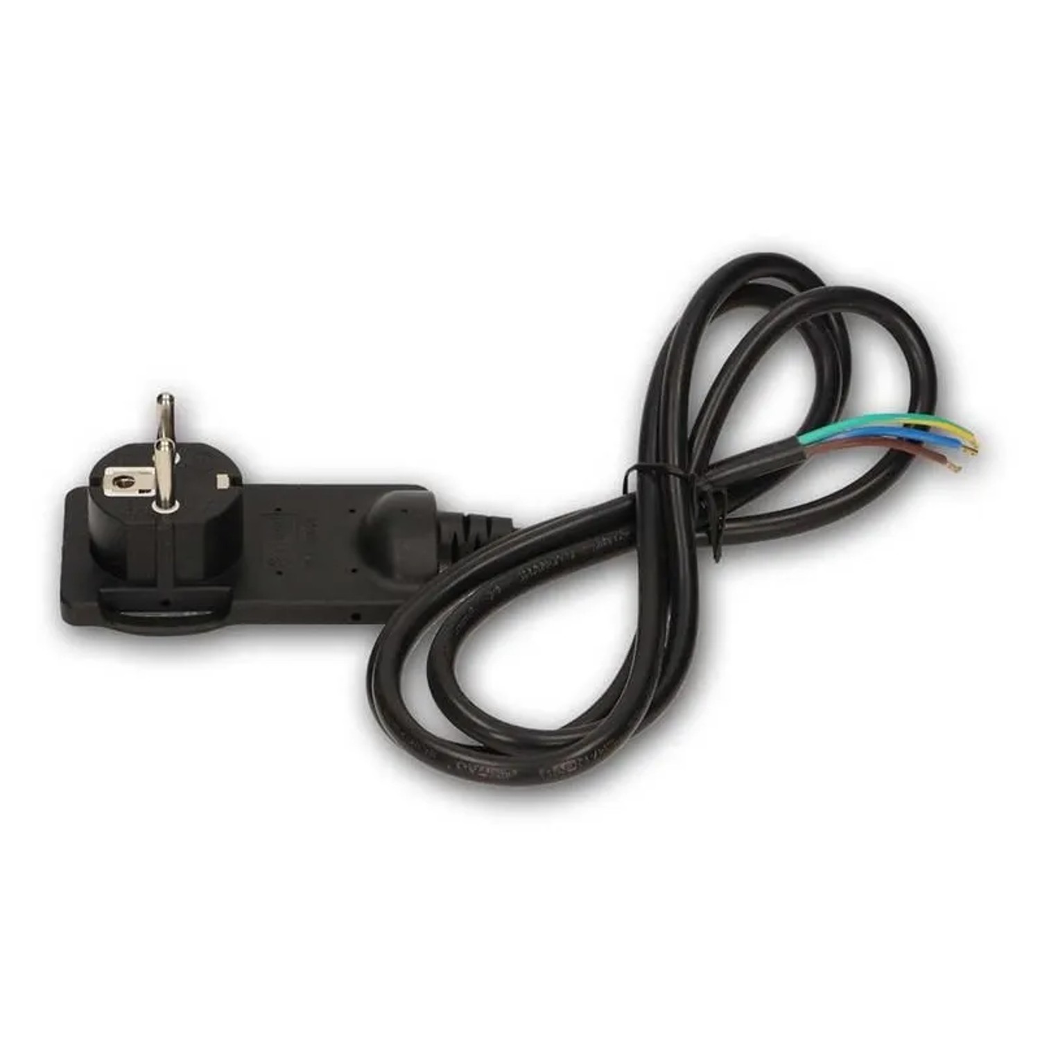 world-trading-net Schutzkontakt-Stecker WTN-FlatPlug Schwarz 15m Kabel