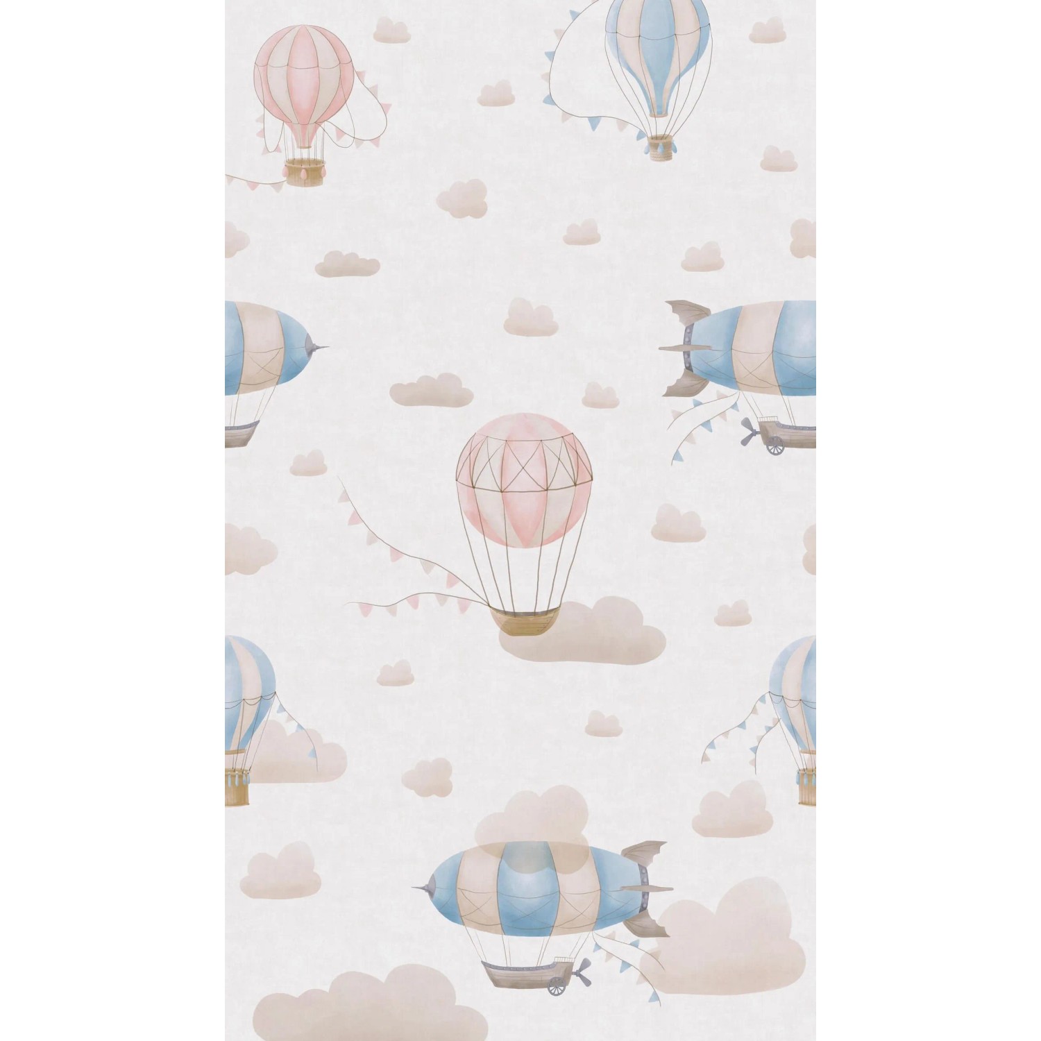 Image of PROFHOME 770611-GU Fototapete Kindertapete Creme Beige Blau Rosa 1,59 m x 2,8 m
