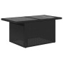 Schwarzer vidaXL Gartentisch aus Rattan mit Glasplatte, Teil der 7-tlg. Sofagarnitur.
