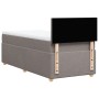 Boxspringbett Taupe 80x200 cm mit Matratze und Kopfteil. Stoffbezogenes Bett mit Holzfüßen.