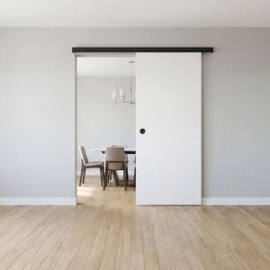 Schiebetür mit schwarzem Beschlag EasySlide 65 für Holz- und Glastüren bis 40 kg.