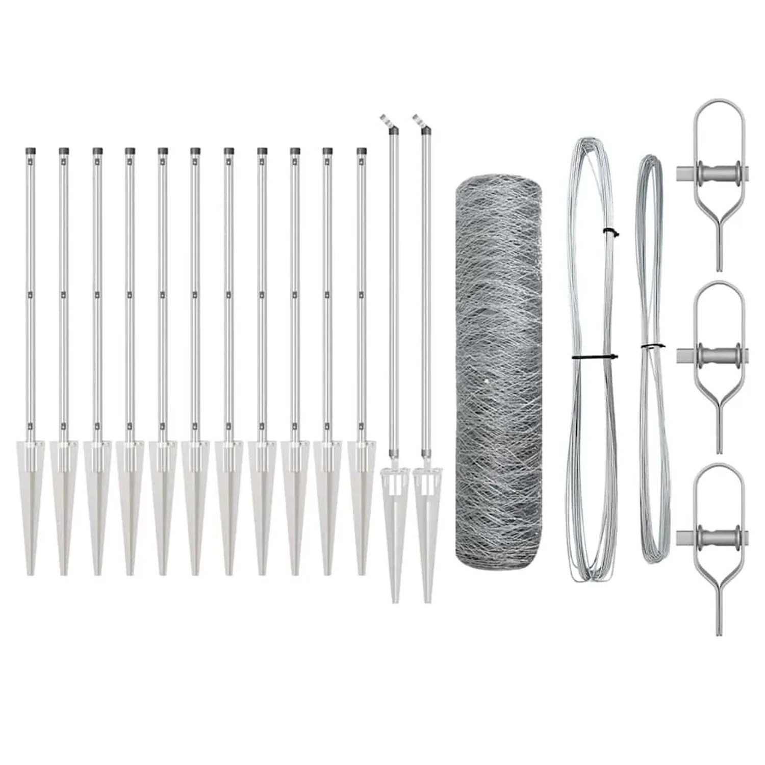 vidaXL Zaunpfosten Silber 10 x 0,8 m 36 mm Mesh Stahl 3353338 günstig online kaufen