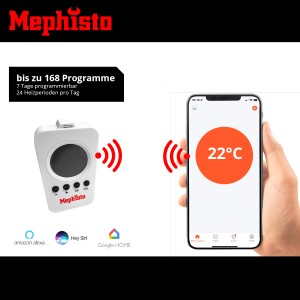 Mephisto Infrarotheizung mit App-Steuerung und Thermostat für Wand, Decke oder Stand. Elektroheizung mit Fernbedienung.
