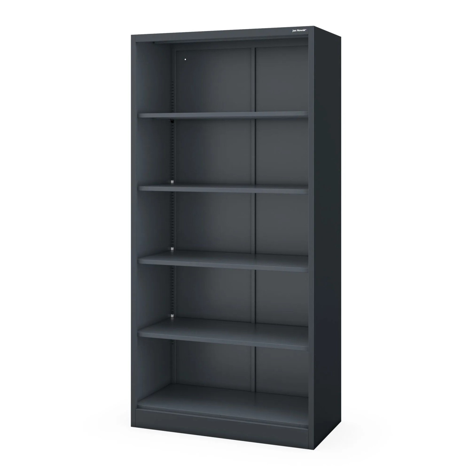 JAN NOWAK Büroregal aus Metall Verschraubt Mit Geschlossener Rückwand 185×90x45 cm RUFUS Anthrazit