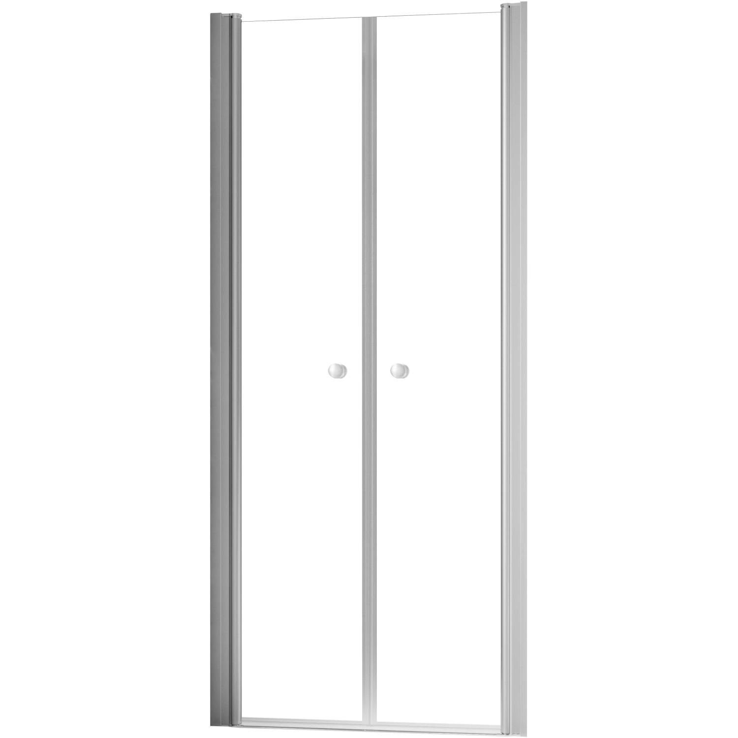 Schulte ExpressPlus Pendeltür, Alu-Natur, 200x80 cm, für Nische. Duschtür mit Sicherheitsglas und zwei Griffen.